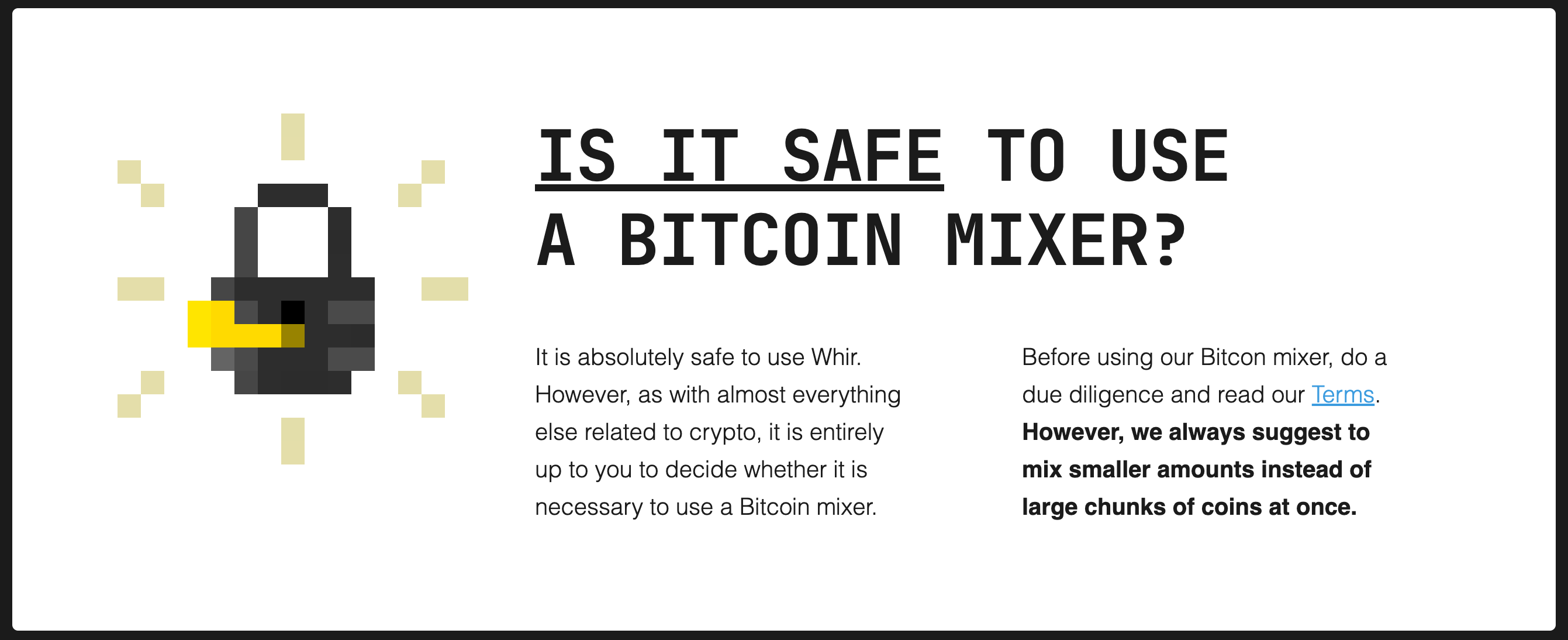 Whir Bitcoin Tumbler Features